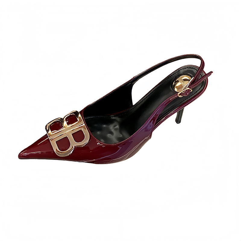 2026 New Metal Buckle High Heel Pointed Toe Slingback Shoes for Women - Image 5