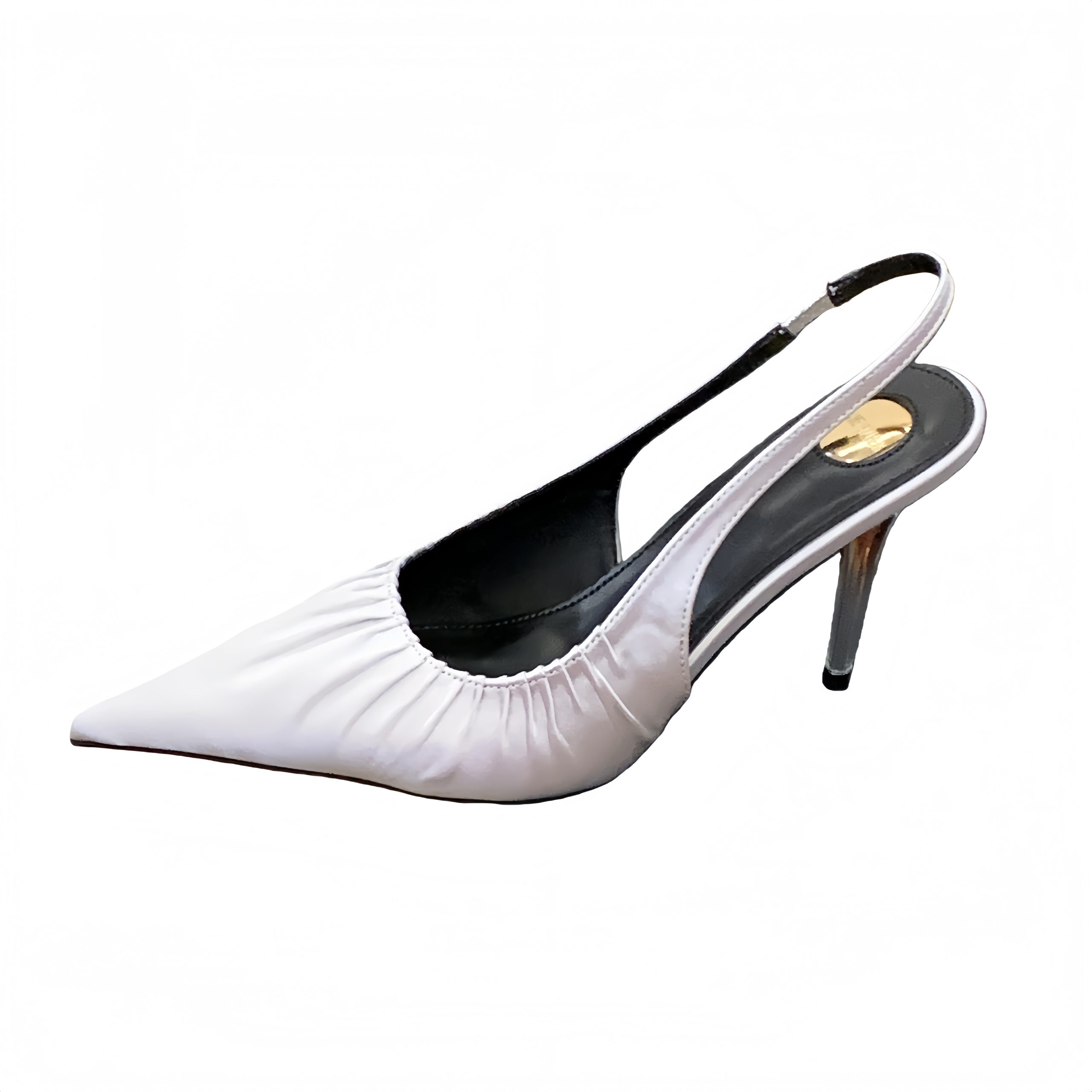 2026 New Women's High Heel Sandals Pleated Pointed Toe Slingback Shoes - Image 5