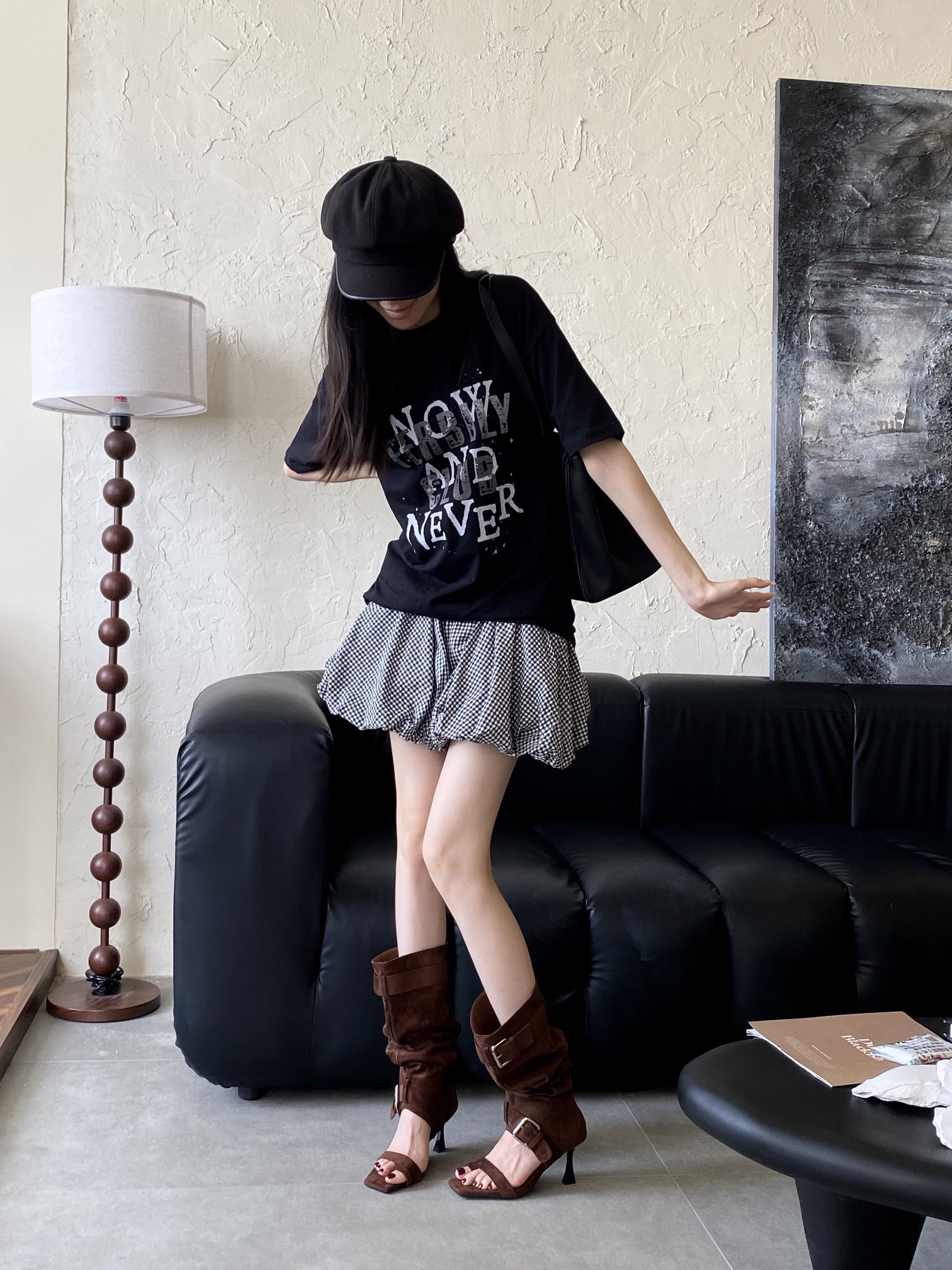 European American Style Metal Buckle High Heel Open Toe Stacked Boots Sandals - Image 4