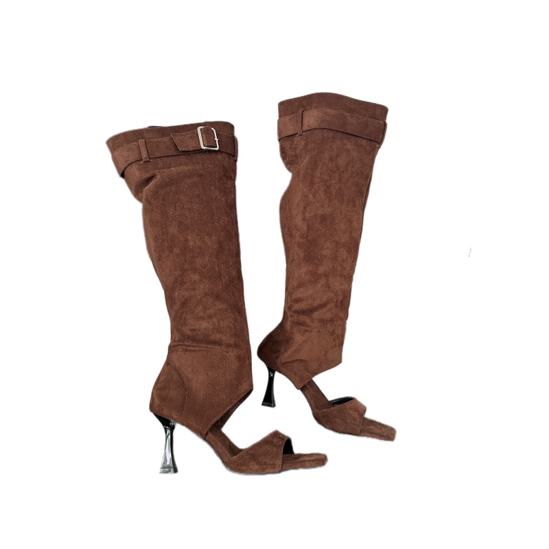 European American Style Versatile Square Toe High Heel Ankle Boots for Women - Image 5