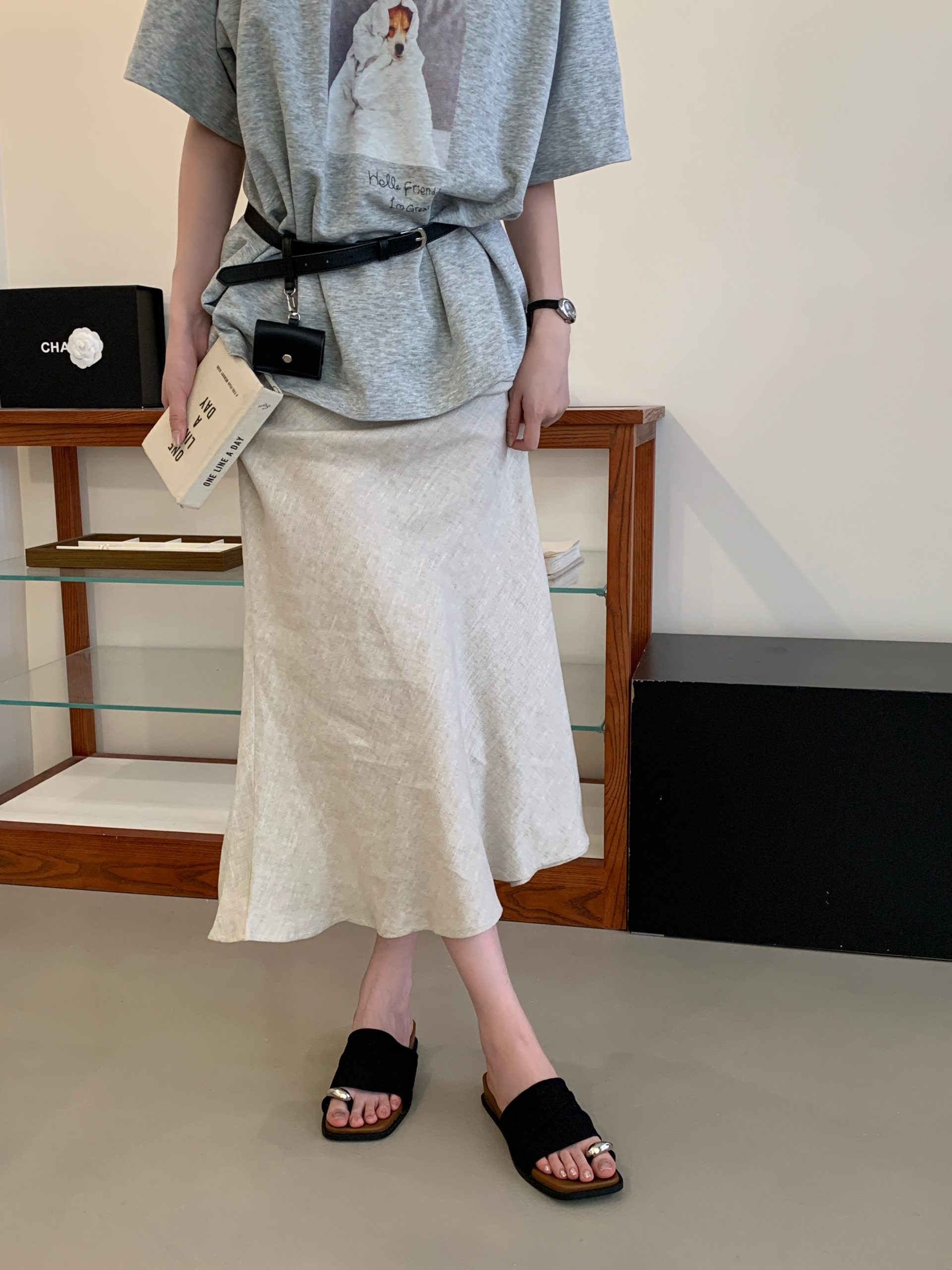 French Style Metal Buckle Toe Loop Slippers for Women Summer 2026 New Vacation Sandals Casual Flat One-Band Slippers - Image 2