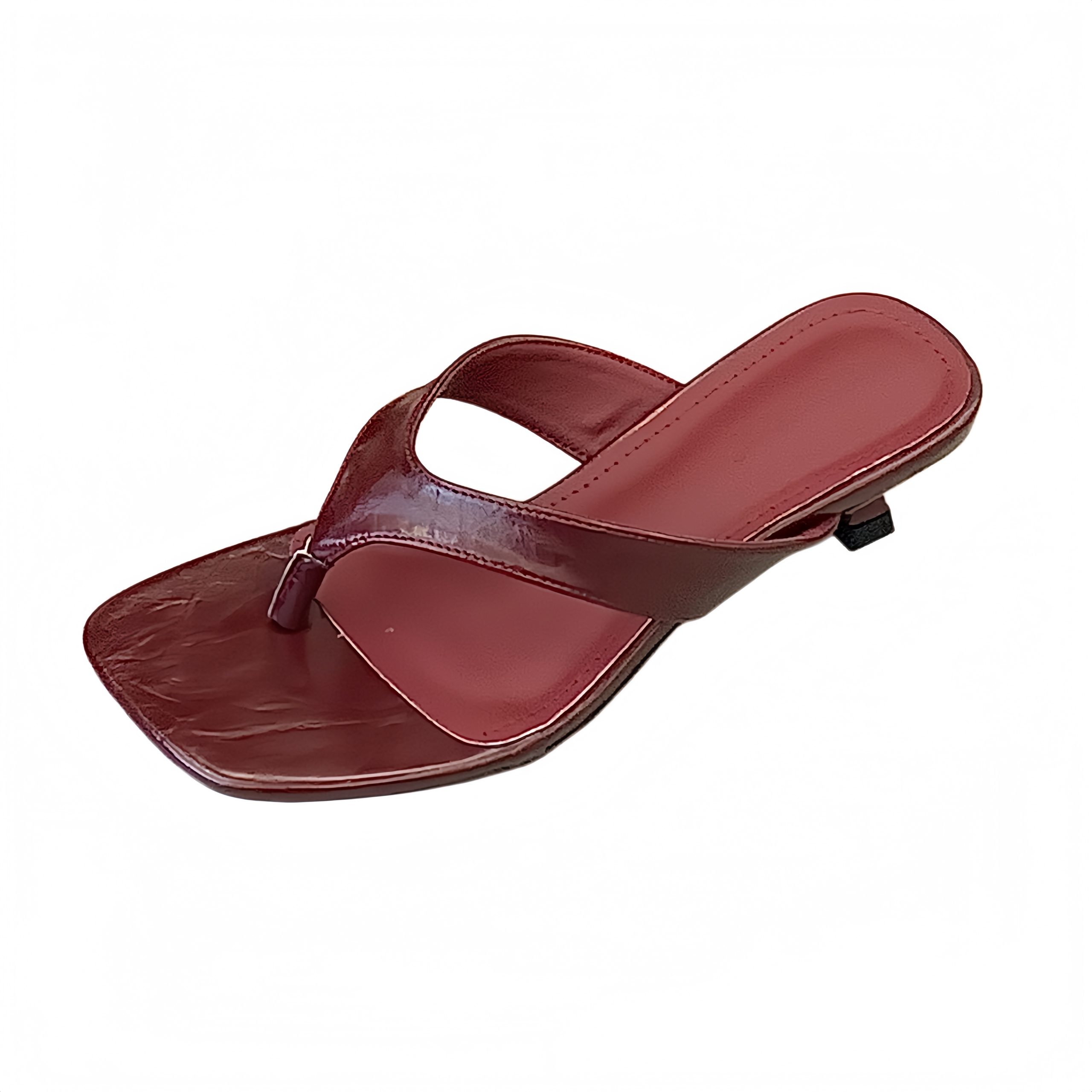 SHIZHUONI Women's French High Heel Toe Separator Slippers 2026 New Summer Thin Heel Comfortable Square Toe Clip Toe Sandals - Image 5