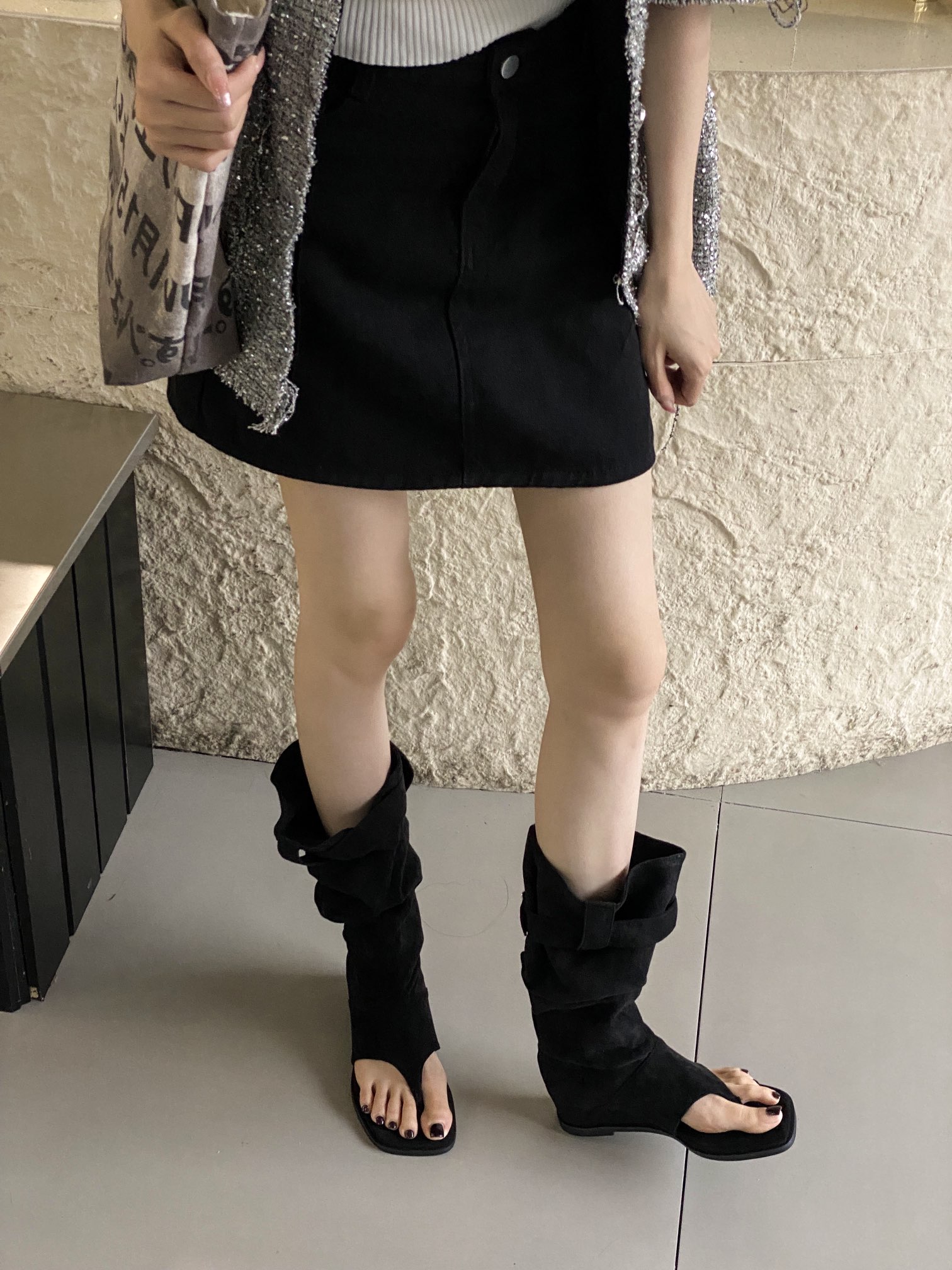Women's Casual Platform Sandal Boots with Hidden Wedge Heel - Square Toe, PU Lining, All-Season - Image 2