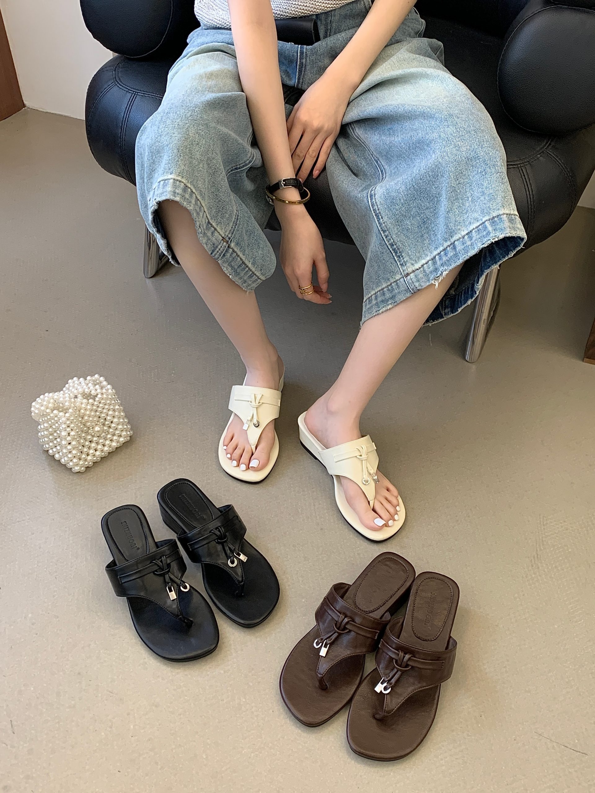 Women's Platform Wedge Flip Flops Summer 2026 New Style Toe Separator Sandals Beach Vacation Casual Elegant Slippers